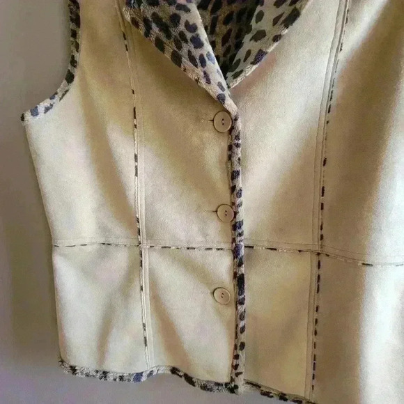 Reversible DRAPERS & DAMONS Women's Vest Animal Print/Tan Sleeveless SZ PM - Picture 5 of 10